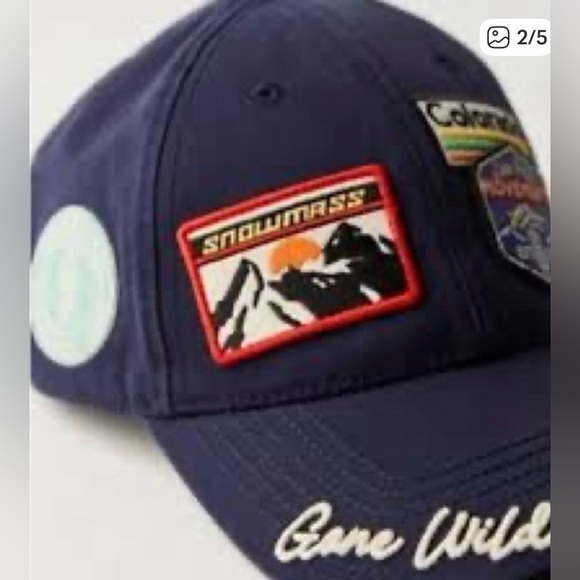 NWT FP Movement Free People Patchwork Baseball Hat Navy Anthropologie Lululemon - Picture 2 of 9